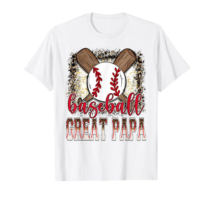 Baseball Great Papa Leopard Proud Ball T-Shirt - Aesthetic Graphic Unisex - T-Shirt, Sweatshirt, Hoodie