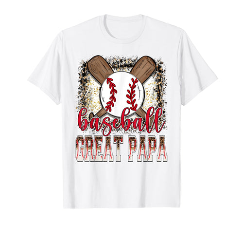 Baseball Great Papa Leopard Proud Ball T-Shirt - Aesthetic Graphic Unisex - T-Shirt, Sweatshirt, Hoodie