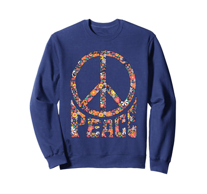 Peace Sign 60S 70S Flower Peace Sweatshirt - Custom Art Print Men Women - T-Shirt, Sweatshirt, Hoodie
