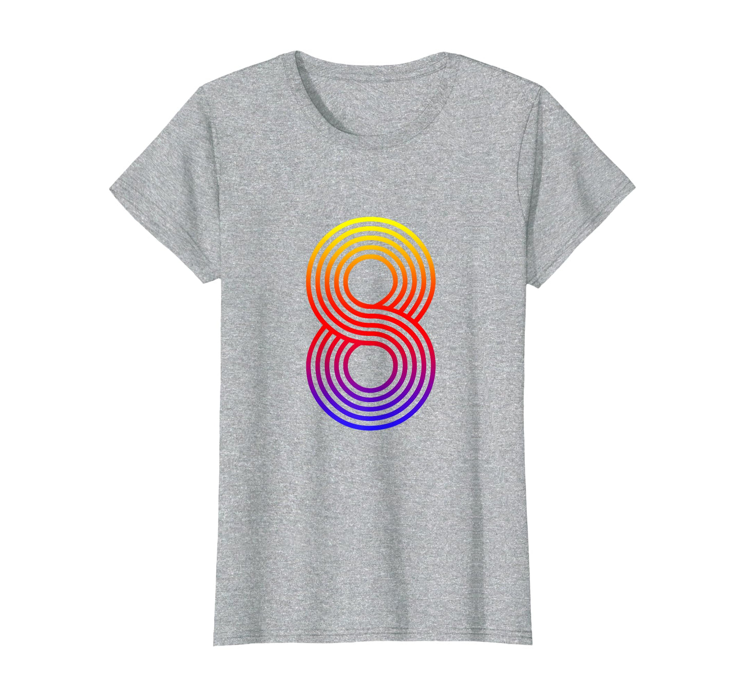 Number 8 Birthday Gift Disco Rainbow T-Shirt - Graphic Print Men Women - T-Shirt, Sweatshirt, Hoodie
