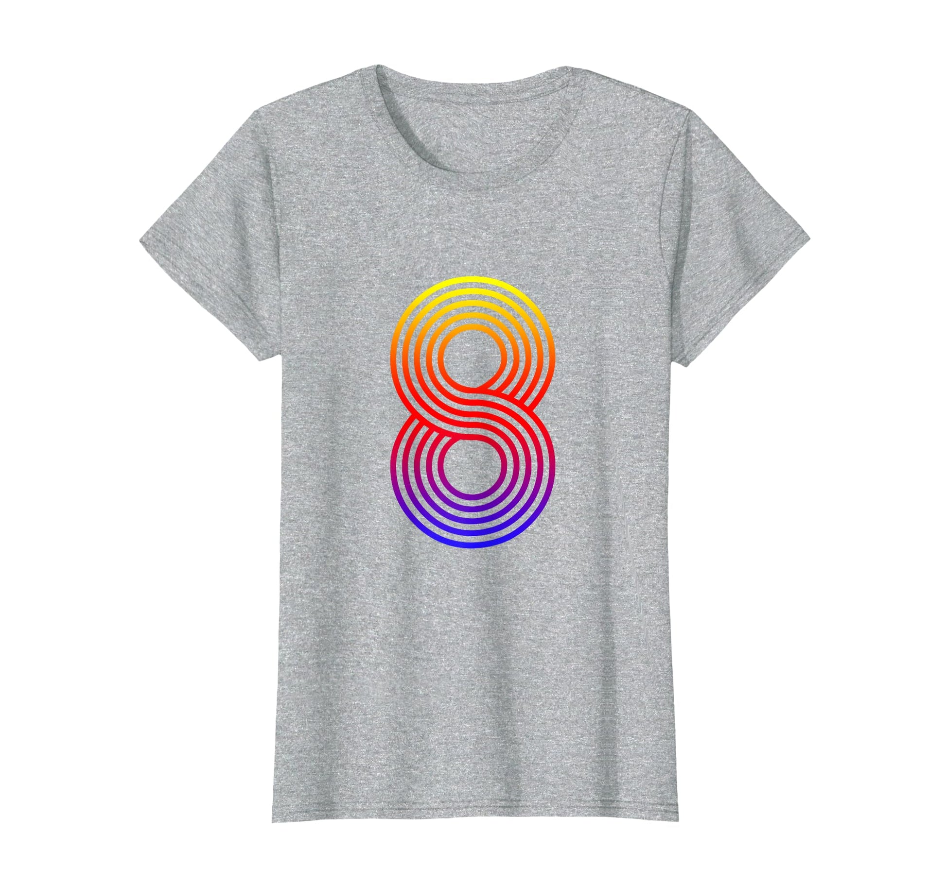 Number 8 Birthday Gift Disco Rainbow T-Shirt - Graphic Print Men Women - T-Shirt, Sweatshirt, Hoodie