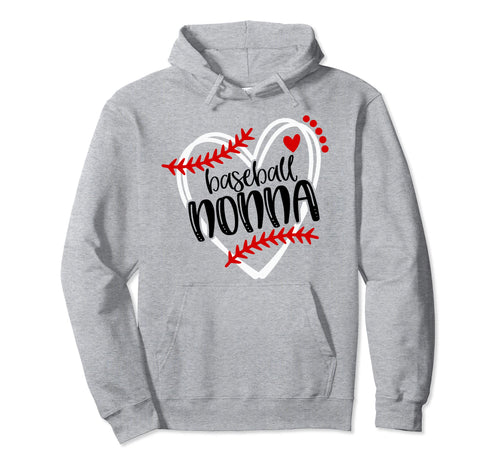 Baseball Nonna Distressed Heart Laces Hoodie - Unique Graphic Unisex - T-Shirt, Sweatshirt, Hoodie