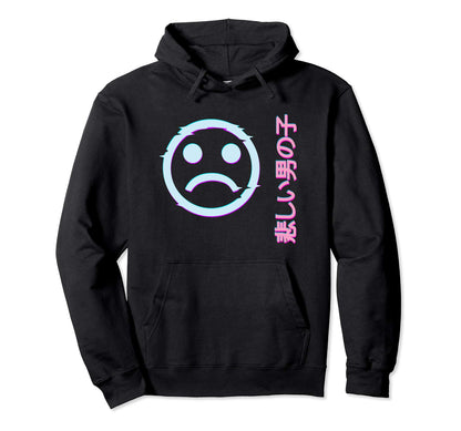 Japanese Kana Kanji Sad Hoodie - Casual Everyday Wear for Adults - T-Shirt, Sweatshirt, Hoodie