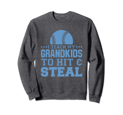 Baseball Grandpa I Teach My Sweatshirt - Aesthetic Graphic Unisex - T-Shirt, Sweatshirt, Hoodie