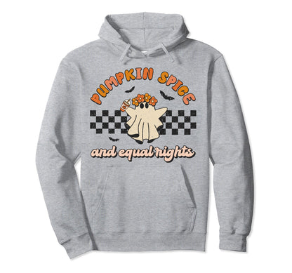 Pumpkin Spice Equal Rights Groovy Fall Hoodie - Custom Art Print Men Women - T-Shirt, Sweatshirt, Hoodie