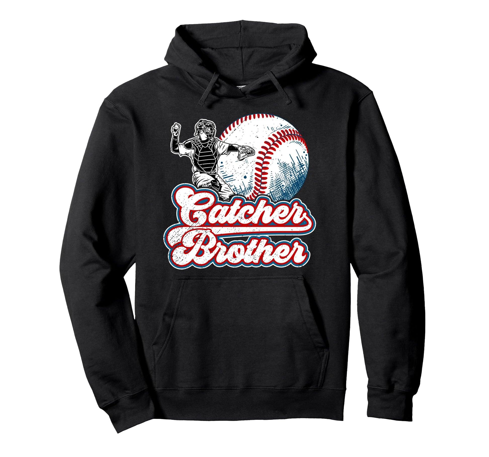 Baseball Catcher Brother Proud Baseball Hoodie - Graphic Print for Adults - T-Shirt, Sweatshirt, Hoodie