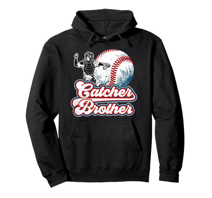 Baseball Catcher Brother Proud Baseball Hoodie - Graphic Print for Adults - T-Shirt, Sweatshirt, Hoodie