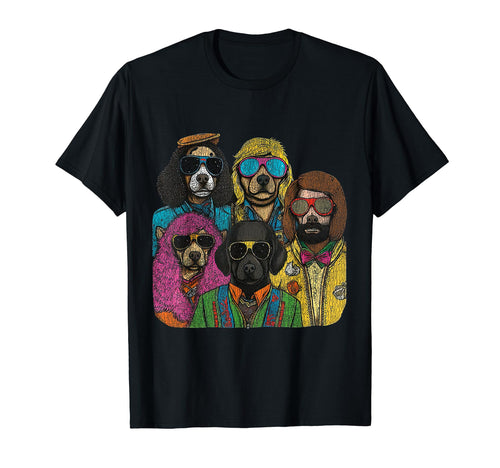 Dogs 60S Rock Vibe Illustration Dog T-Shirt - Aesthetic Graphic Men Women - T-Shirt, Sweatshirt, Hoodie
