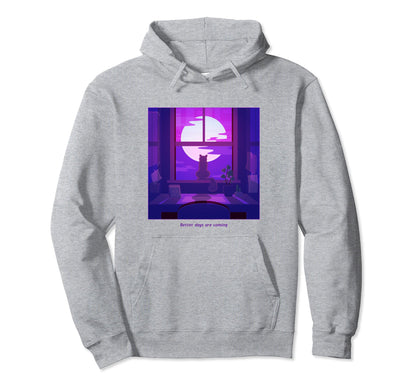 Lofi Chill Cat 90S Anime Pastel Hoodie - Custom Art Print for Adults - T-Shirt, Sweatshirt, Hoodie
