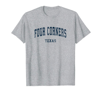 Four Corners Texas Tx Varsity Sports T-Shirt - Minimalist Print for Adults - T-Shirt, Sweatshirt, Hoodie