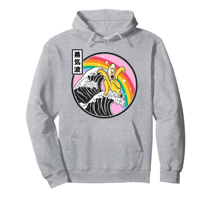 Japanese Banana Great Wave Kawaii Hoodie - Unique Graphic for Adults - T-Shirt, Sweatshirt, Hoodie