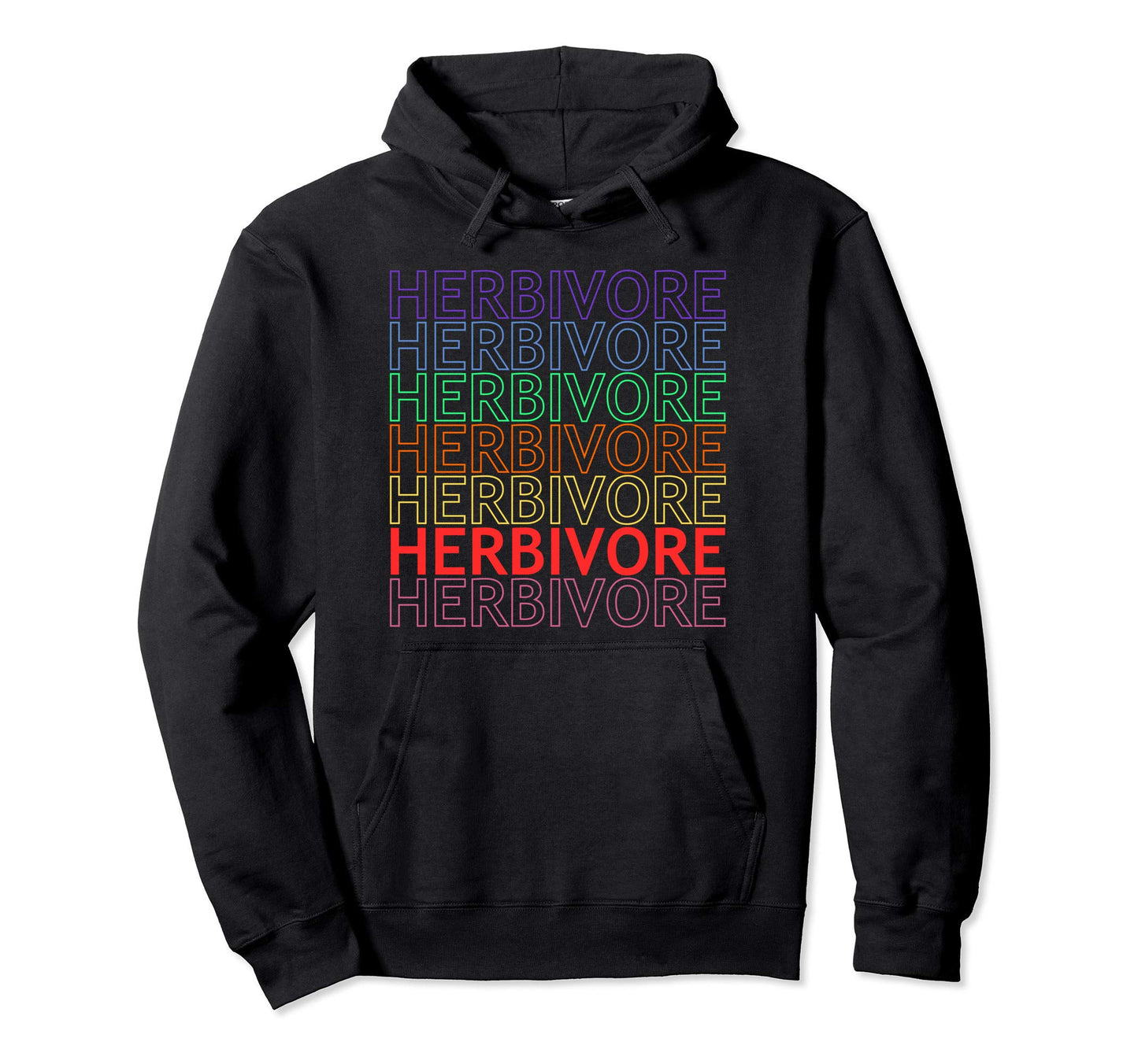 Trendy Meat Free 80S Herbivore Hoodie - Fun Novelty Design for Adults - T-Shirt, Sweatshirt, Hoodie