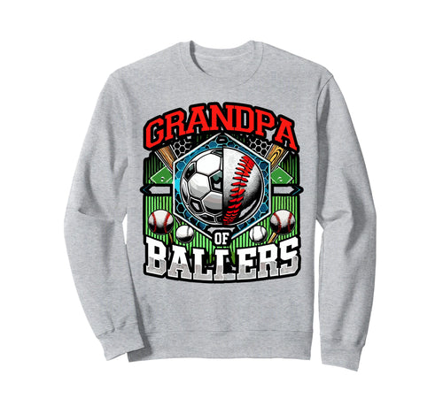 Grandpa Ballers Soccer Baseball Sweatshirt - Custom Art Print for Adults - T-Shirt, Sweatshirt, Hoodie