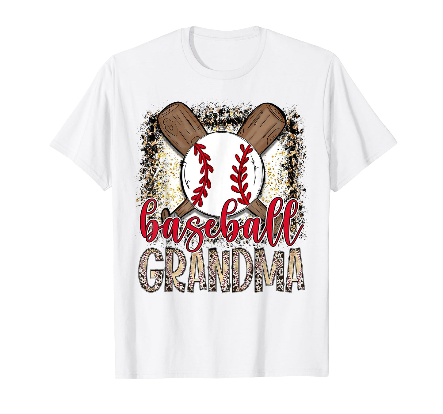 Baseball Grandma Leopard Proud Ball T-Shirt - Aesthetic Graphic for Adults - T-Shirt, Sweatshirt, Hoodie