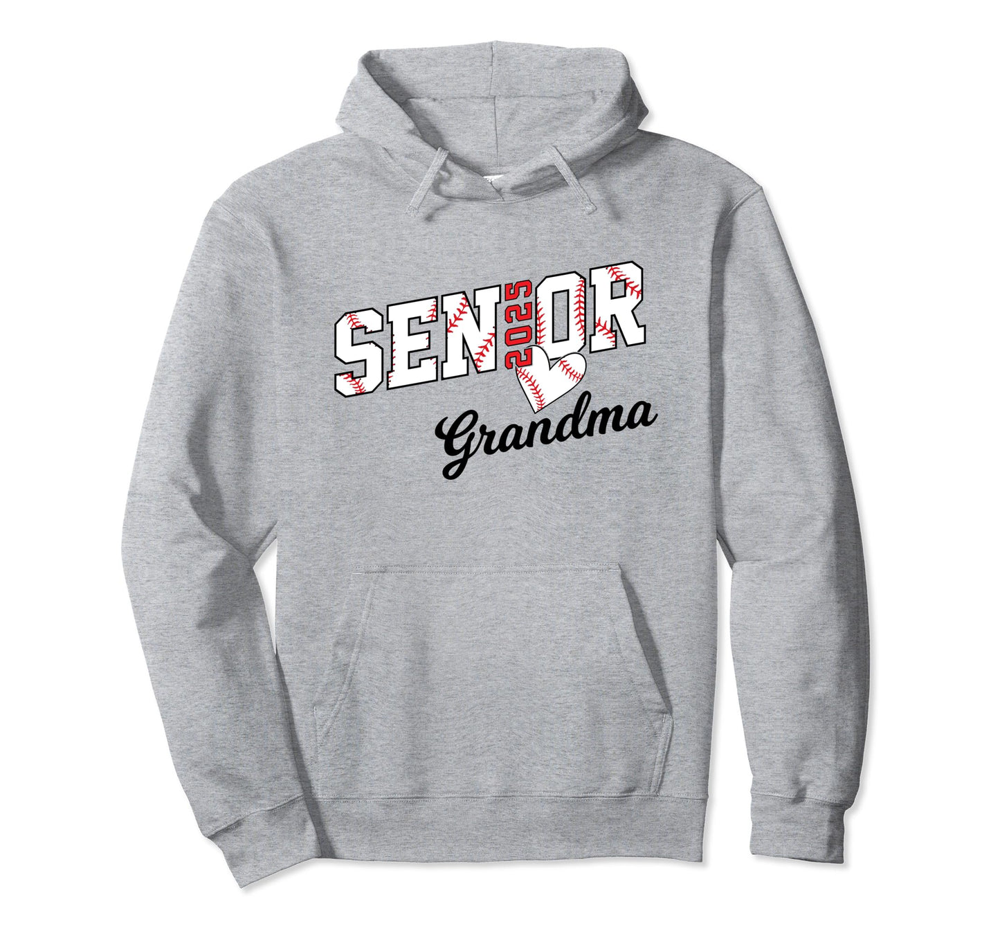 Baseball Senior Grandma Class 2025 Hoodie - Custom Art Print for Adults - T-Shirt, Sweatshirt, Hoodie