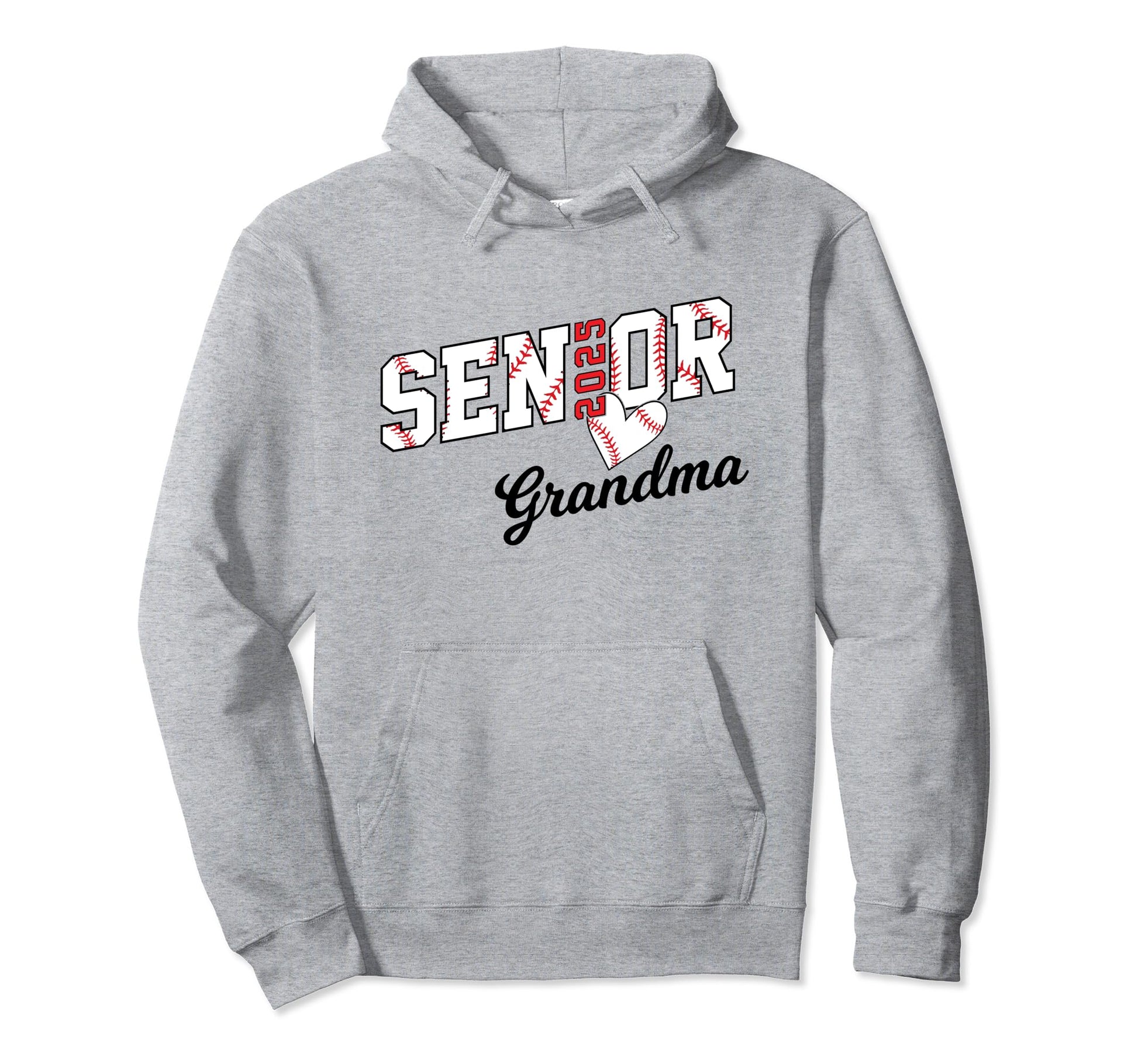 Baseball Senior Grandma Class 2025 Hoodie - Custom Art Print for Adults - T-Shirt, Sweatshirt, Hoodie