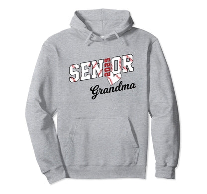 Baseball Senior Grandma Class 2025 Hoodie - Custom Art Print for Adults - T-Shirt, Sweatshirt, Hoodie