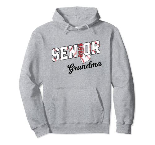 Baseball Senior Grandma Class 2025 Hoodie - Custom Art Print for Adults - T-Shirt, Sweatshirt, Hoodie