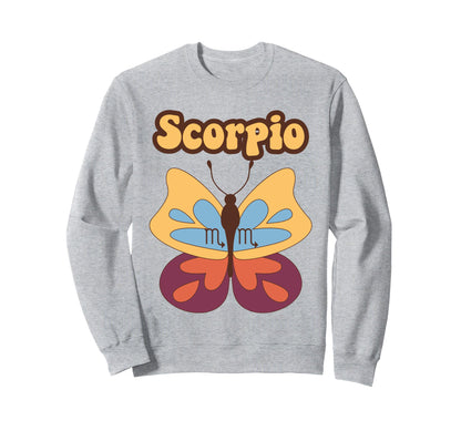Scorpio Zodiac Butterfly Boho Sweatshirt - Streetwear Style Men Women - T-Shirt, Sweatshirt, Hoodie