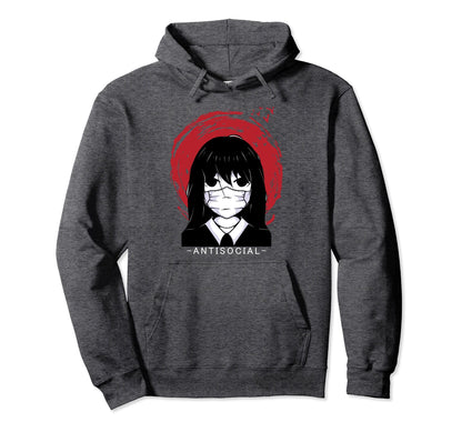 Antisocial Japanese Aesthetic Vaporwave Hoodie - Fun Novelty Design Unisex - T-Shirt, Sweatshirt, Hoodie