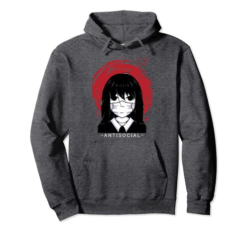Antisocial Japanese Aesthetic Vaporwave Hoodie - Fun Novelty Design Unisex - T-Shirt, Sweatshirt, Hoodie