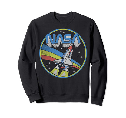 Nasa Rainbow Rocket Launch Circle Sweatshirt - Graphic Print Unisex - T-Shirt, Sweatshirt, Hoodie