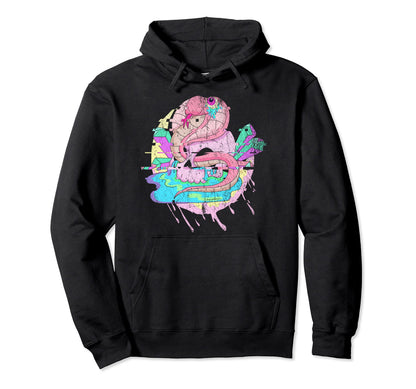 Pagan Occult Skull Anime Animal Snake Hoodie - Unique Graphic Men Women - T-Shirt, Sweatshirt, Hoodie