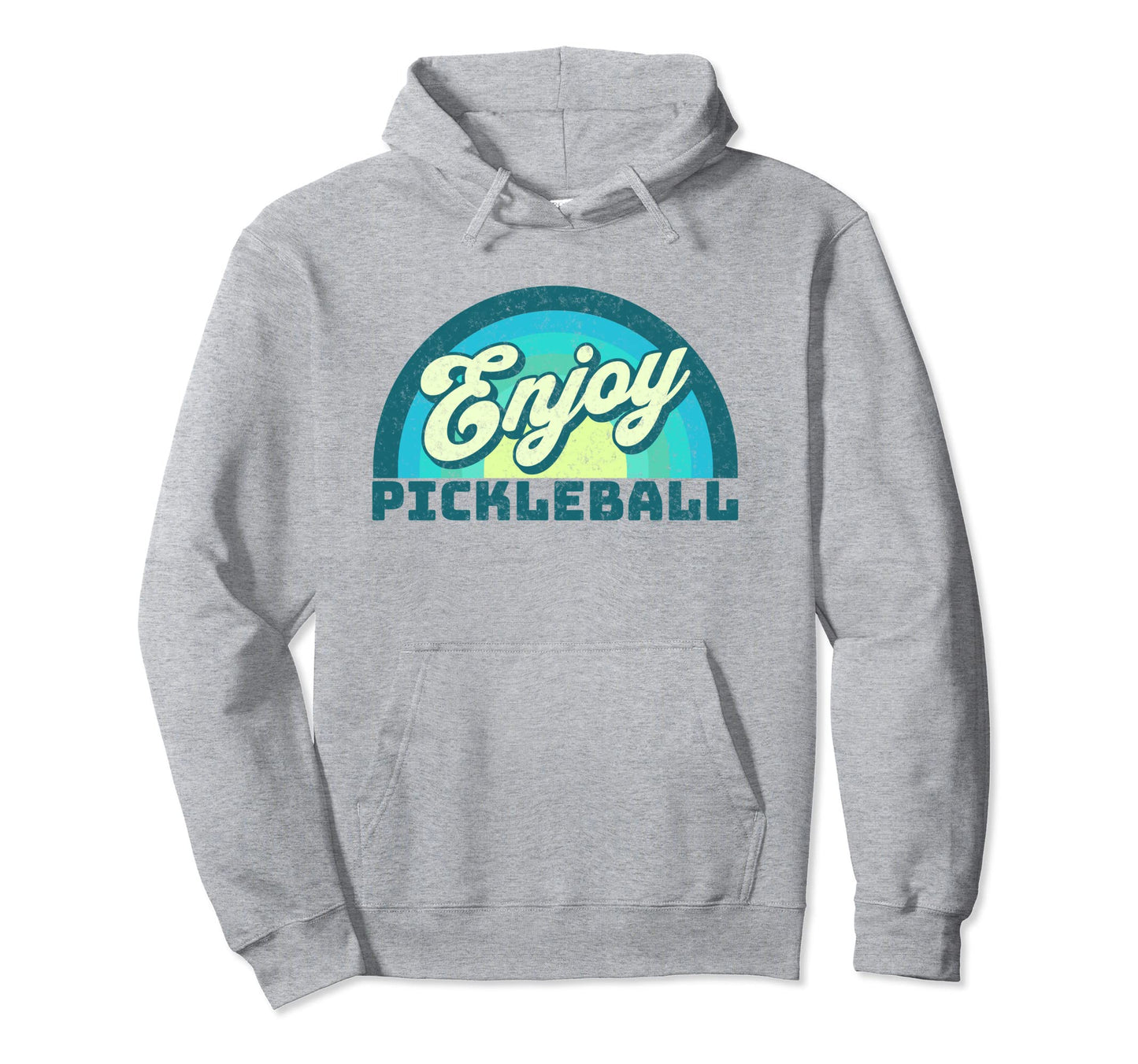 80S Enjoy Pickleball Rainbow Hoodie - Graphic Print for Adults - T-Shirt, Sweatshirt, Hoodie