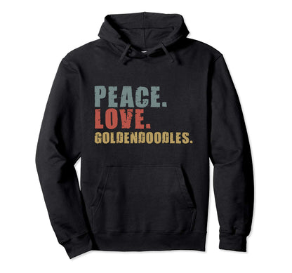 Peace Love Goldendoodles Adg049B Hoodie - Fun Novelty Design Unisex - T-Shirt, Sweatshirt, Hoodie