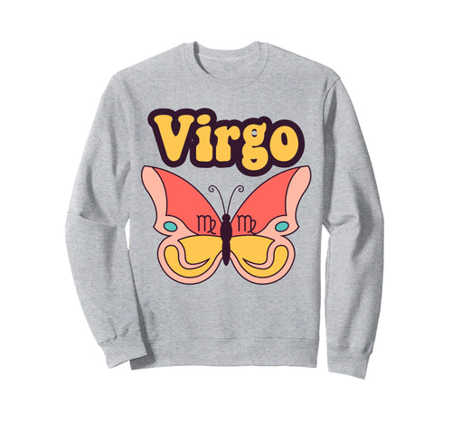 Virgo Zodiac Butterfly Boho Sweatshirt - Fun Novelty Design for Adults - T-Shirt, Sweatshirt, Hoodie