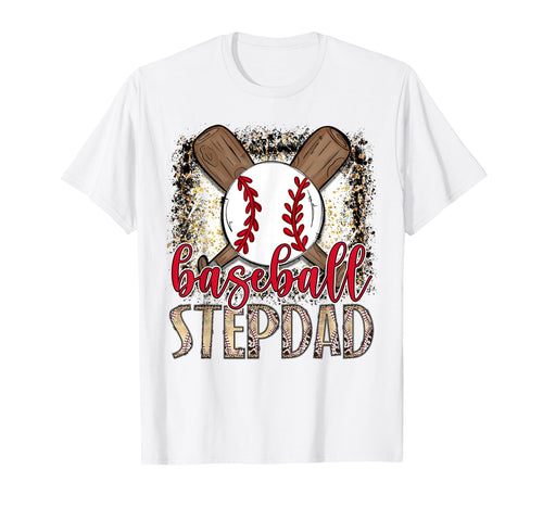Baseball Stepdad Leopard Proud Ball T-Shirt - Graphic Print for Adults - T-Shirt, Sweatshirt, Hoodie