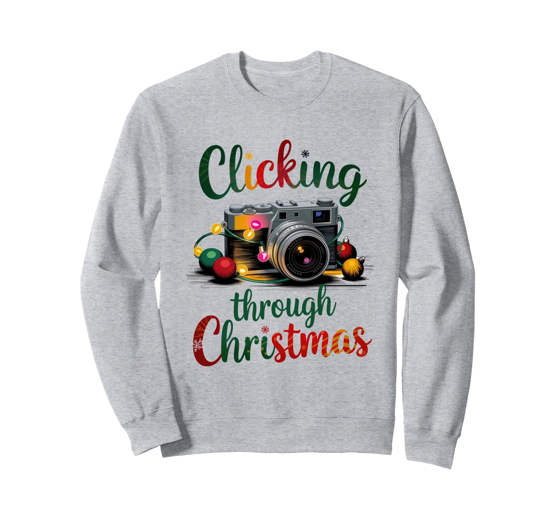 Clicking Through Camera Holiday Sweatshirt - Minimalist Print Men Women - T-Shirt, Sweatshirt, Hoodie