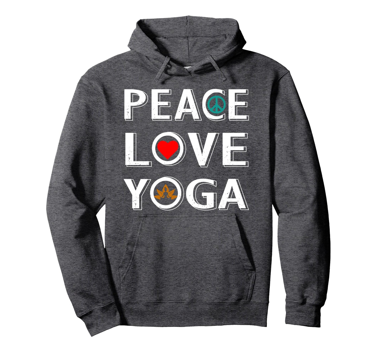 Peace Love Yoga Heart Meditate Meditation T-Shirt - Graphic Print Unisex - T-Shirt, Sweatshirt, Hoodie