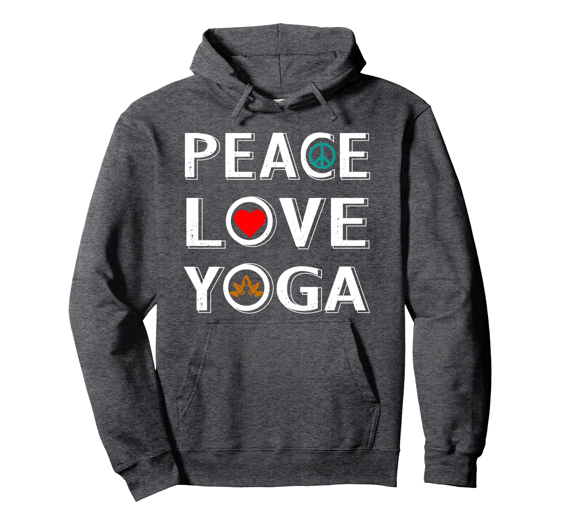Peace Love Yoga Heart Meditate Meditation T-Shirt - Graphic Print Unisex - T-Shirt, Sweatshirt, Hoodie