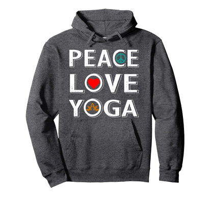 Peace Love Yoga Heart Meditate Meditation T-Shirt - Graphic Print Unisex - T-Shirt, Sweatshirt, Hoodie