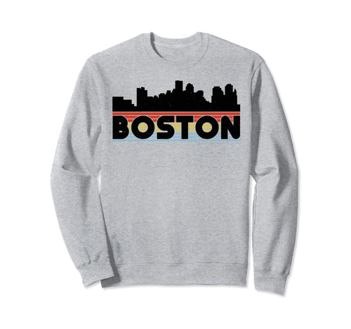 Boston Rainbow Striped City Sweatshirt - Aesthetic Graphic for Adults - T-Shirt, Sweatshirt, Hoodie