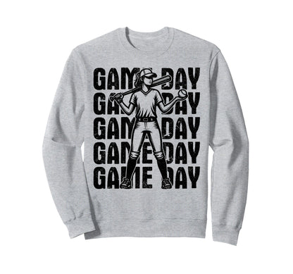 Game Day Softball Softball Mom Sweatshirt - Aesthetic Graphic Unisex - T-Shirt, Sweatshirt, Hoodie
