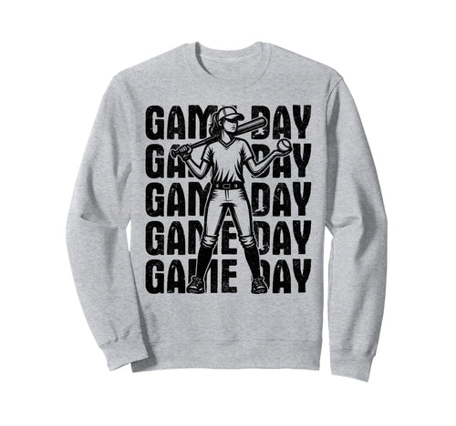 Game Day Softball Softball Mom Sweatshirt - Aesthetic Graphic Unisex - T-Shirt, Sweatshirt, Hoodie
