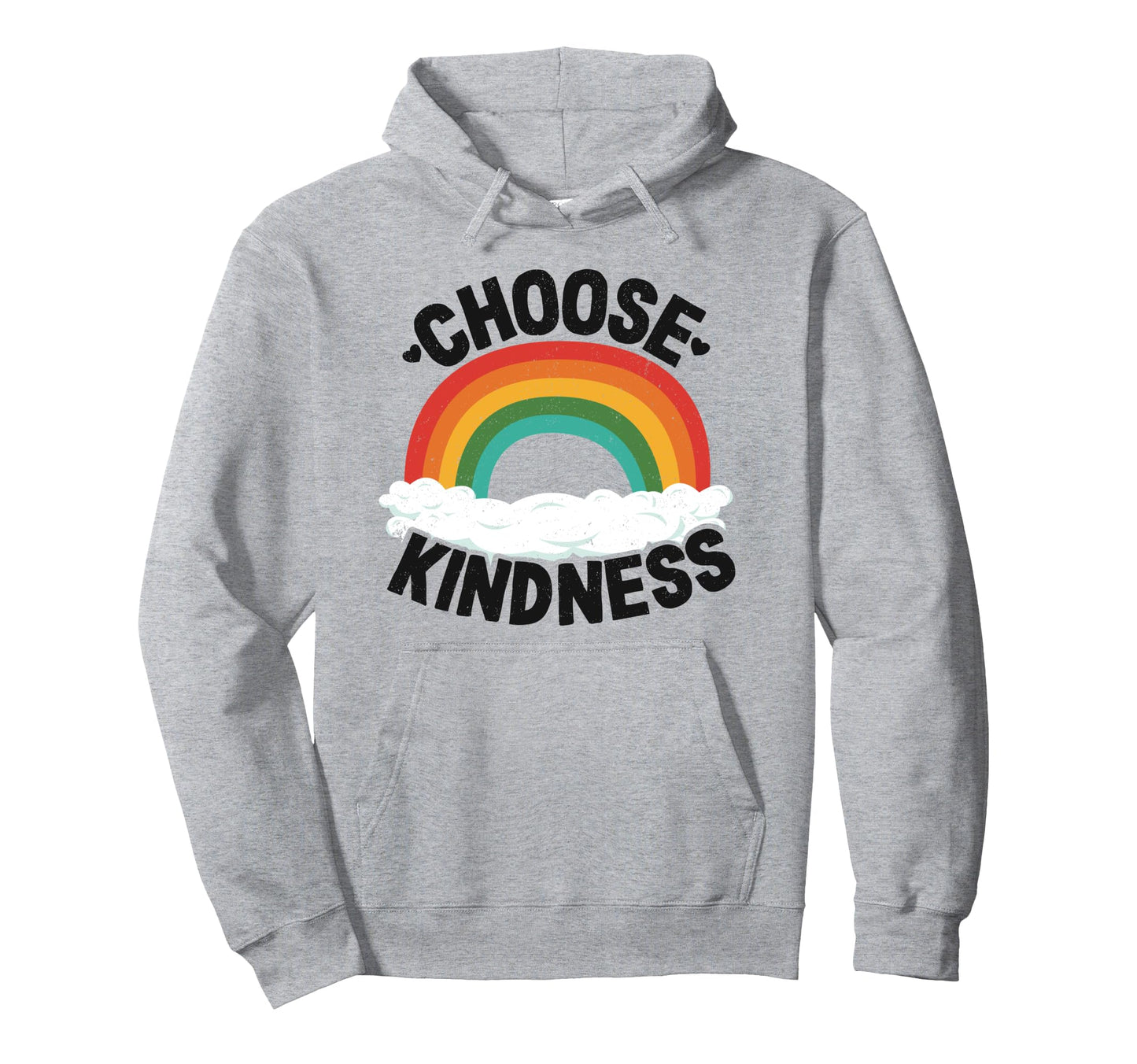 Positive Anti Bullying Rainbow Peace Hoodie - Fun Novelty Design Men Women - T-Shirt, Sweatshirt, Hoodie