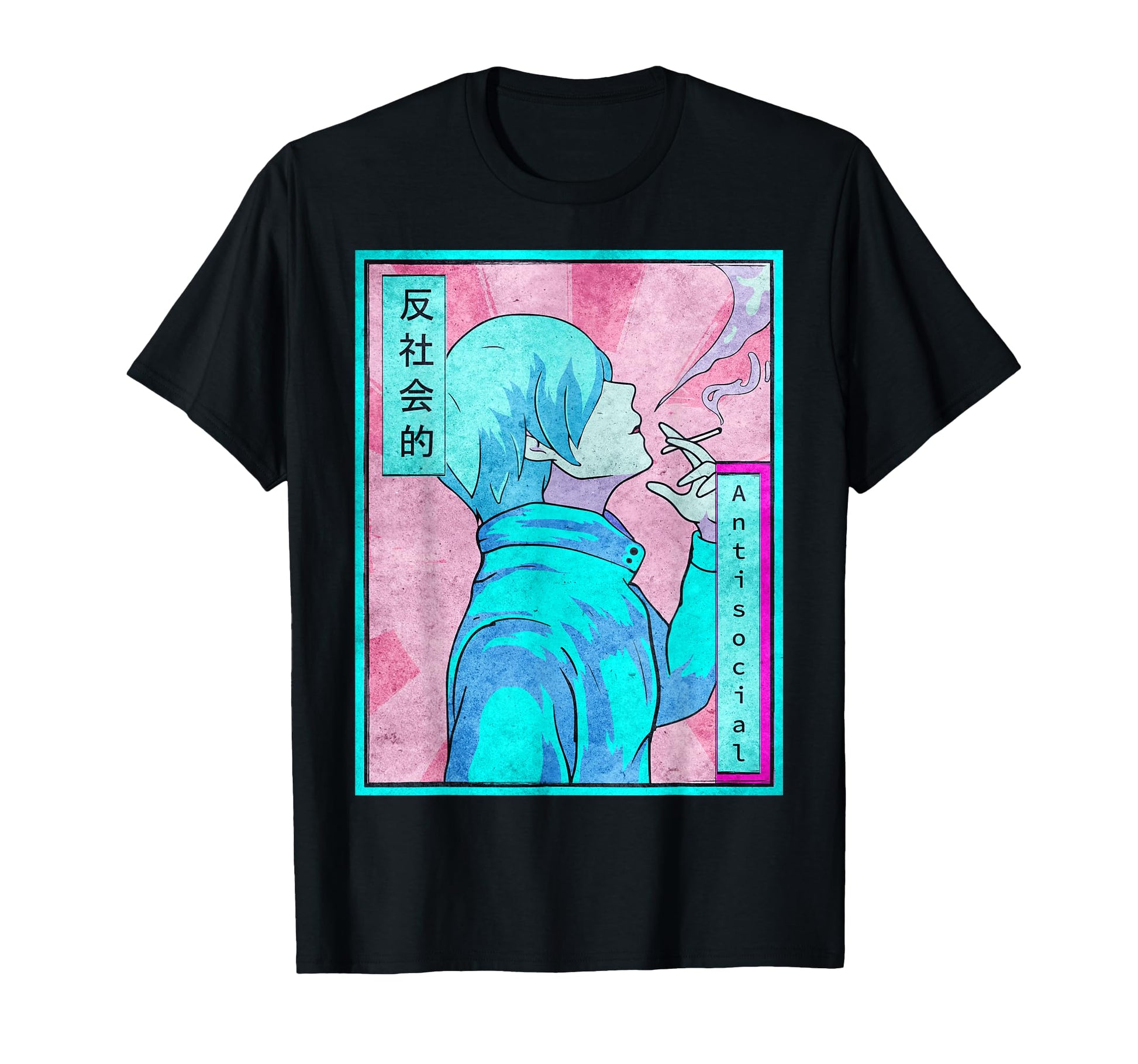 Antisocial Emo Anime Vaporwave T-Shirt - Aesthetic Graphic Men Women - T-Shirt, Sweatshirt, Hoodie