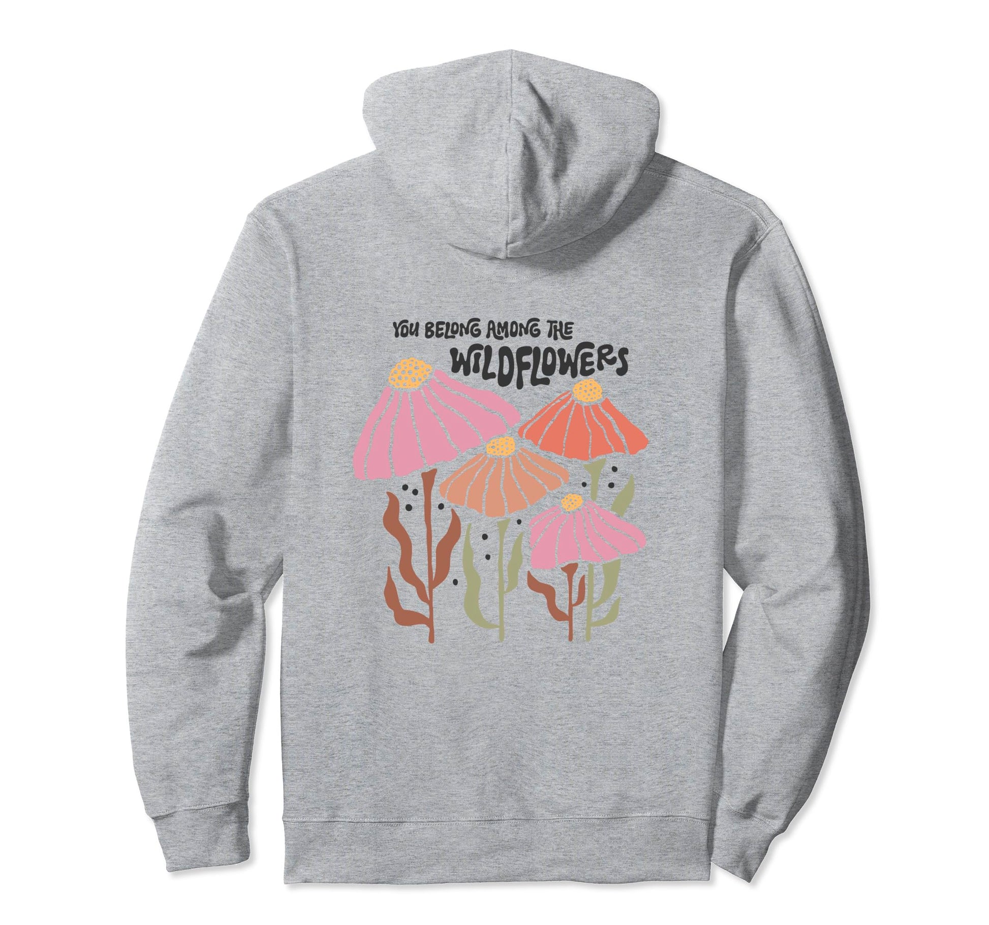 Fun Floral Boho Bohemian Wildflower Hoodie - Casual Everyday Wear Men Women - T-Shirt, Sweatshirt, Hoodie
