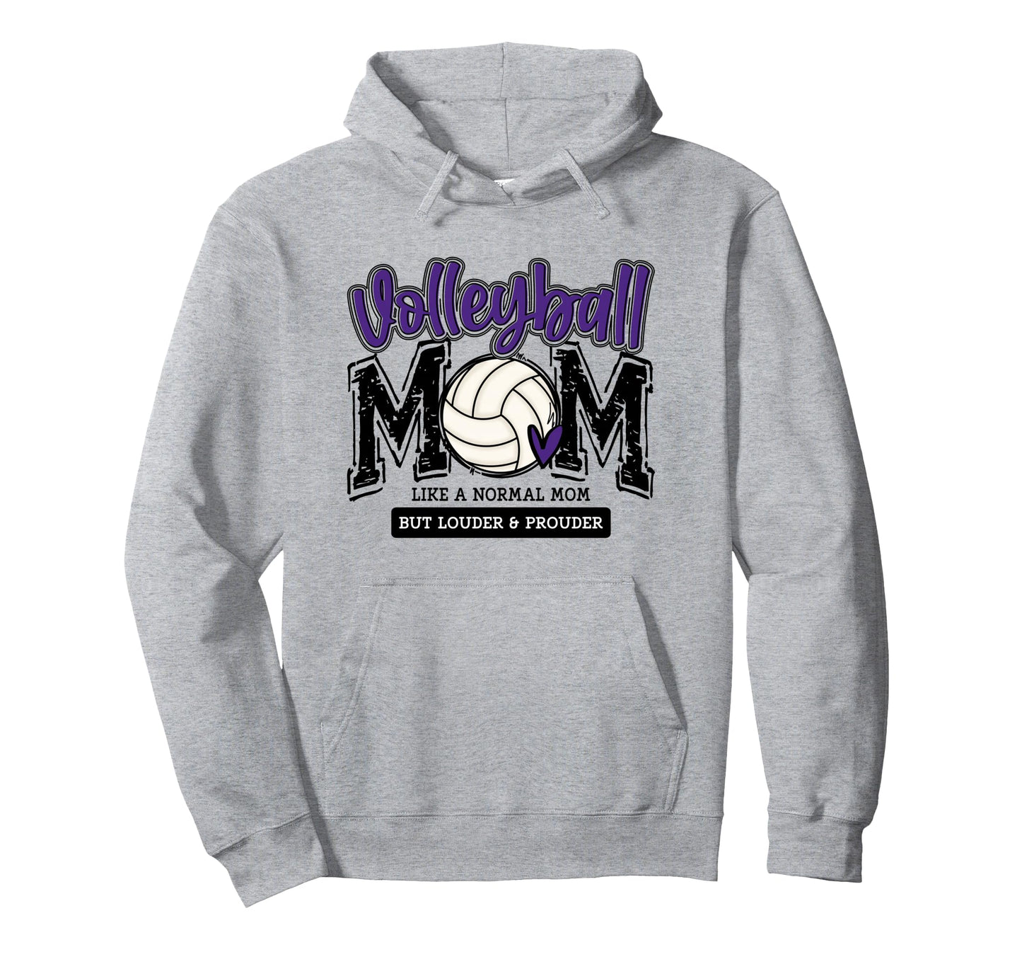 Volleyball Mom Purple Game Day Mama Hoodie - Trendy Graphic for Adults - T-Shirt, Sweatshirt, Hoodie