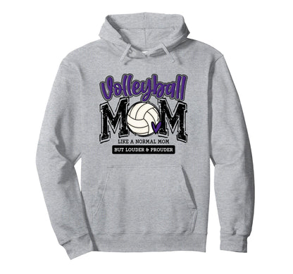 Volleyball Mom Purple Game Day Mama Hoodie - Trendy Graphic for Adults - T-Shirt, Sweatshirt, Hoodie