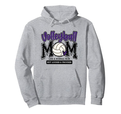 Volleyball Mom Purple Game Day Mama Hoodie - Trendy Graphic for Adults - T-Shirt, Sweatshirt, Hoodie