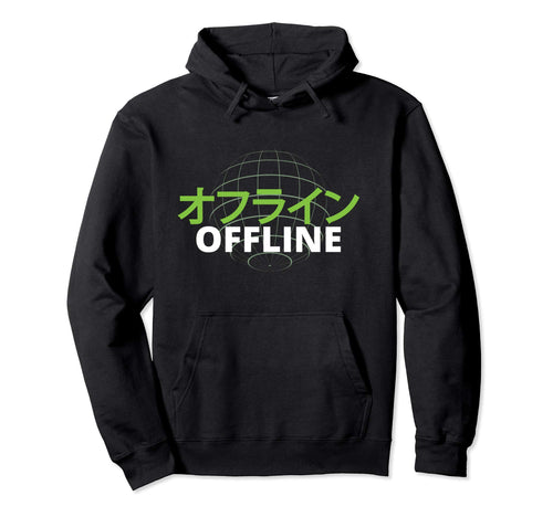Japanese Katakana Offline Vaporwave Hoodie - Minimalist Print Men Women - T-Shirt, Sweatshirt, Hoodie