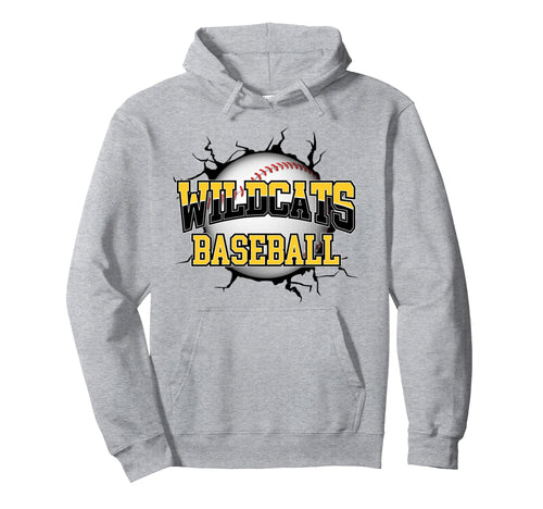 Wildcats Baseball Mom Yellow Wildcat Hoodie - Trendy Graphic for Adults - T-Shirt, Sweatshirt, Hoodie