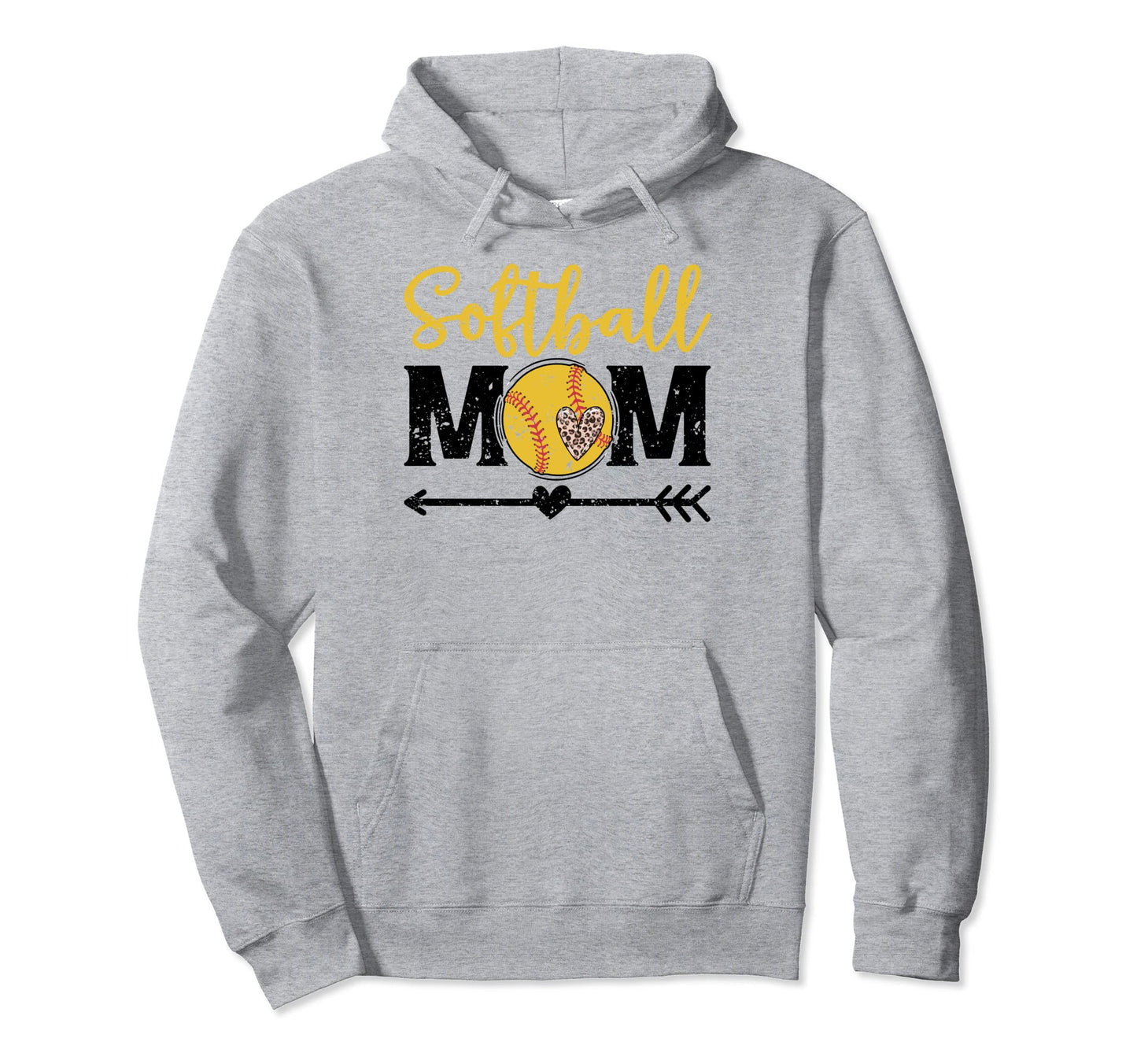 Softball Mom Leopard Game Day Funny Hoodie - Fun Novelty Design for Adults - T-Shirt, Sweatshirt, Hoodie