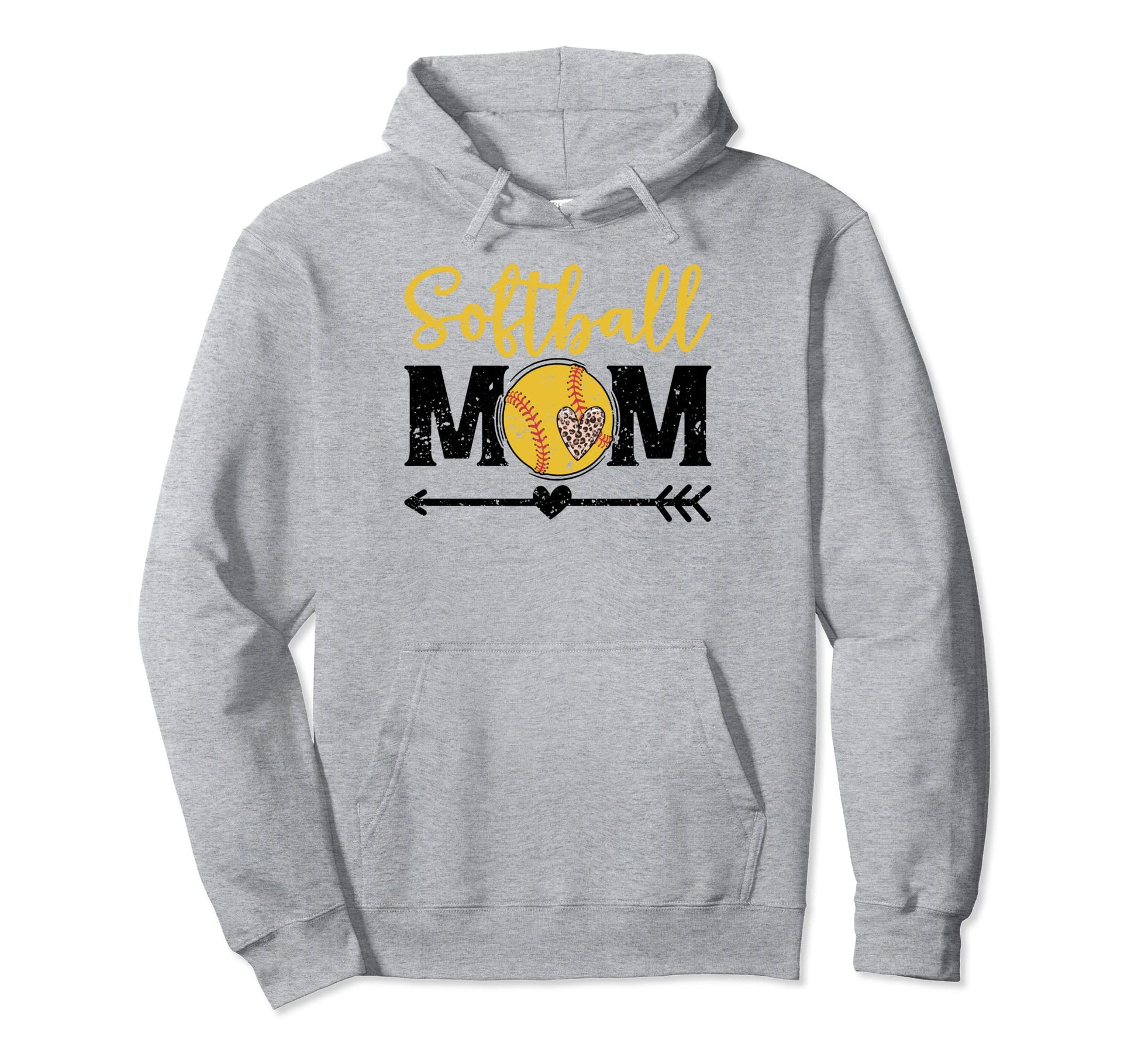 Softball Mom Leopard Game Day Funny Hoodie - Fun Novelty Design for Adults - T-Shirt, Sweatshirt, Hoodie