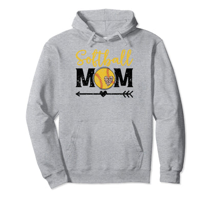 Softball Mom Leopard Game Day Funny Hoodie - Fun Novelty Design for Adults - T-Shirt, Sweatshirt, Hoodie