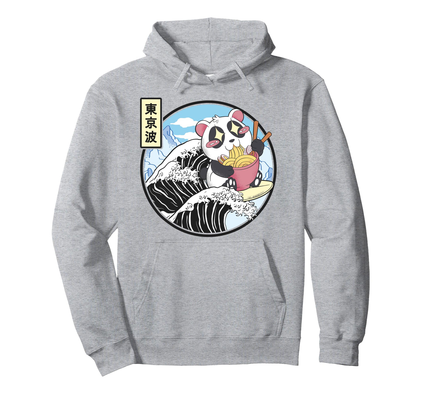 Panda Bear Ramen Japanese Wave Hoodie - Novelty Apparel Men Women - T-Shirt, Sweatshirt, Hoodie